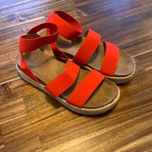 Red Platform Sandals Size 6